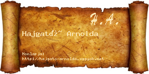 Hajgató Arnolda névjegykártya